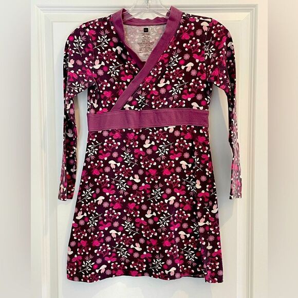EUC Girls Tea wrap dress Sz. 10 Pink Floral - Picture 1 of 4